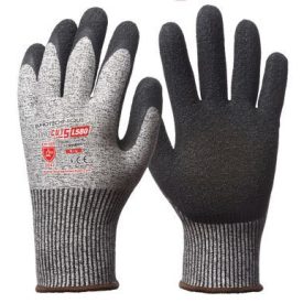   1CRHB EUROCUT 5 SZÜRKE VÁGÁSBIZTOS munkavédelmi kesztyű TENYERÉN FEKETE KREPP LATEX