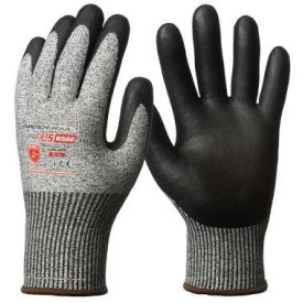   1CRLG EUROCUT 5 SZÜRKE VÁGÁSBIZTOS munkavédelmi kesztyű TENYERÉN FEKETE NITRILLEL