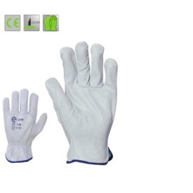   2238-40 BŐR munkavédelmi KESZTYŰ, SZÜRKE BIVALYBŐR TENYÉR ÉS KÉZHÁT