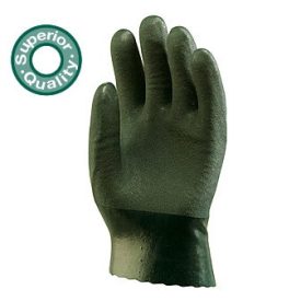   3718-20 MÁRTOTT POLIMER munkavédelmi KESZTYŰ, ZÖLD, VEGYSZERÁLLÓ, 27CM