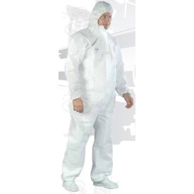   44103, SMS három rétegű pp, kapucnis, fehér overall, 65g/m&sup2 44100-as , Kezeslábas