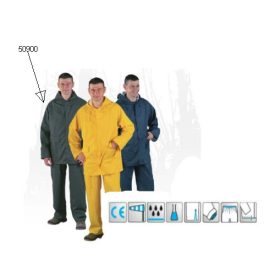   50921, Vízhatlan, hajlékony PU/PVC esőruha, erős 300 g/m2 anyag, varrott plusz hegesztett, kék