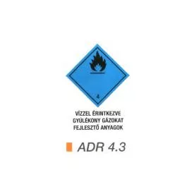  Vízzel érintkezve gyúlékony gázokat fejlesztö anyag ADR 4.3