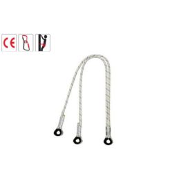   kétágú Y  kikötőkötél, 2 m-es, körszövött  ?12 mm, 1 csavarmenetes-, 2 nagy rugós karabiner