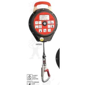   Cado-W6 visszahúzható lezuhanásgátló, 6m hevederszalag, műanyag ház, karabinerrel  AWR-006 -os