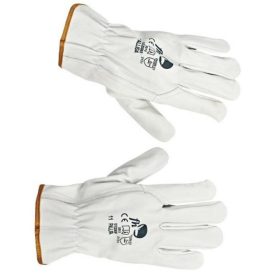   PALLIDA Varrott színbőr munkavédelmi kesztyű finom, szürke marhabőrből, „sofőr" szabású.