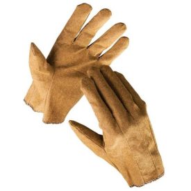   EGRET Kötött pamutkelméből varrt, vinil bevonatú bézs munkavédelmi kesztyű