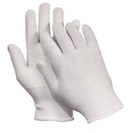   FF BUSTARD EVO LIGHT HS-04-015 Kötött PES munkavédelmi kesztyű, tenyerén PVC pöttyökkel, rugalmas mandzsettával.