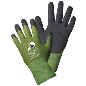   VIRDIS Fekete színű latexbe mártott, varratmentes kötött munkavédelmi kesztyű, bambusz szállal,ujjakon jobb tapadást elősegítő redőzéssel.