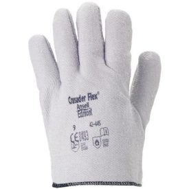   CRUSADER FLEX 42-445 250 °C-ig terjedő kontakthő ellen védő, speciális szövetből varrt, nitrilbe mártott munkavédelmi kesztyű, textíliából készült szigetelő béléssel.