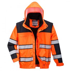   Hi-Vis Classic Bomber dzseki, Modaflame Jólláthatósági Pólóing, Jólláthatósági