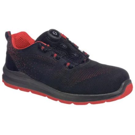 FT08 Portwest Portwest Compositelite Wire Lace Safety Trainer kötött S1P Fekete/Piros 38