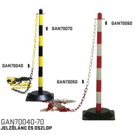   Tartóoszlop lánchoz, 90 cm magas, gumitalppa sárga-fekete 70070-es