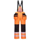 PW351 Portwest tartós 300D Oxford poliészter Hi-Vis téli nadrág Narancs/Fekete S