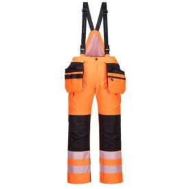   PW351 Portwest tartós 300D Oxford poliészter Hi-Vis téli nadrág Narancs/Fekete és Sárga/Fekete