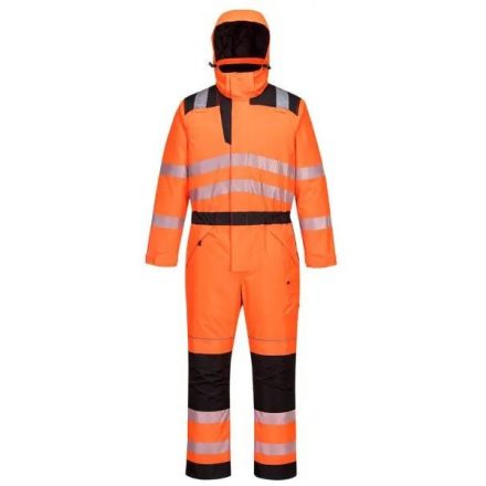 PW352 Portwest munkavédelmi overál 8 funkcionális,biztonságos tárolózsebel Narancs/Fekete XXL