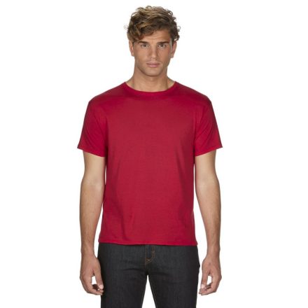 an361re-s, ANVIL ADULT (AN361) nyári rövid ujjú férfi póló, környakas oldalvarrott karcsúsított,