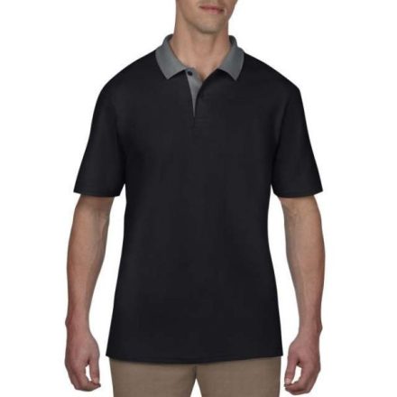 ANVIL (AN6280)  rövid ujjú férfi póló,/fésült pamut oldalvarrott, Fekete/szürke/Black/Charcoal színben,  méret: S, méret: S, szín: Fekete/szürke/Black/Charcoal