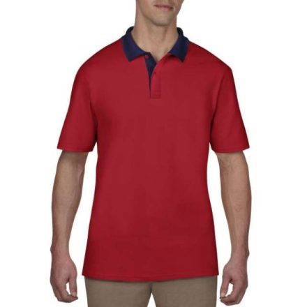 ANVIL (AN6280)  rövid ujjú férfi póló,/fésült pamut oldalvarrott, Piros/sötétkék/Red/Navy színben,  méret: S, méret: S, szín: Piros/sötétkék/Red/Navy