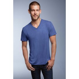   ANVIL (AN6752) nyári rövid ujjú férfi póló fésült pamut/poliészter pamut V nyakú oldalvarrott, Fésült Pamut