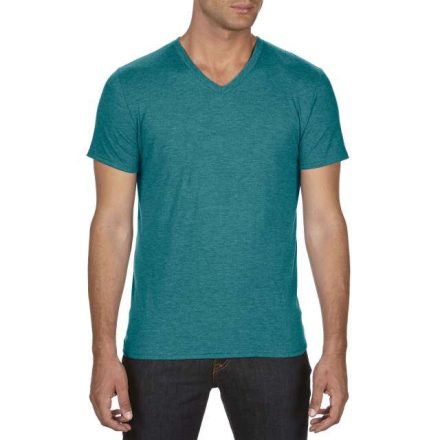 an6752hgb-xs, ANVIL (AN6752) nyári rövid ujjú férfi póló fésült pamut/poliészter pamut V nyakú