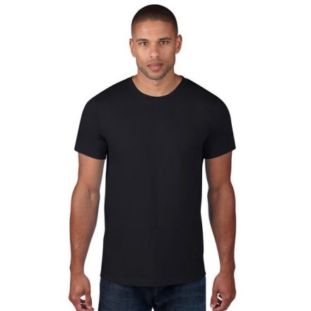 an980bl-s, ANVIL (AN980) nyári rövid ujjú férfi póló,/fésült pamut környakas, Fekete/Black