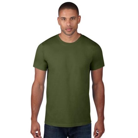 an980cigr-s, ANVIL (AN980) nyári rövid ujjú férfi póló,/fésült pamut környakas, Zöld/City Green