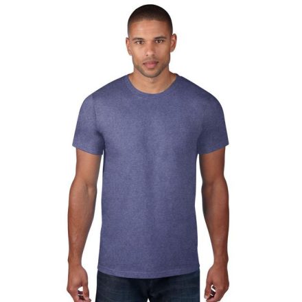 an980hb-s, ANVIL (AN980) nyári rövid ujjú férfi póló,/fésült pamut környakas, Hanga kék/Heather