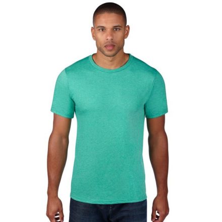 an980hgn-s, ANVIL (AN980) nyári rövid ujjú férfi póló,/fésült pamut környakas, Hanga zöld/Heather