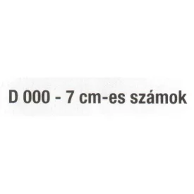 7 cm-es szám (0-9- ig) fekete színben D 000
