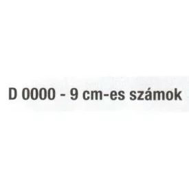 9 cm-es szám (0-9- ig) fekete színben D 0000
