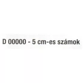 5 cm-es szám (0-9- ig) fekete színben D 00000