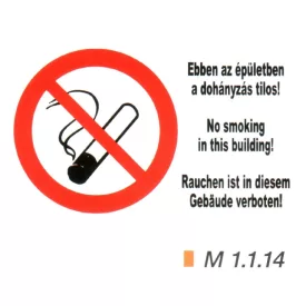 Ebben az épületben a dohányzás tilos! m 1.1.14