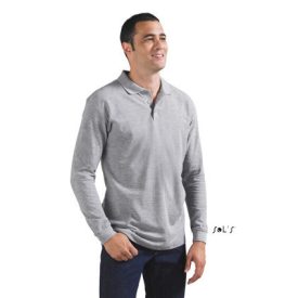   SOL'S STAR (SO11328) hosszú ujjú férfi galléros póló 100 pamut fésült pamut oldalvarrott, 100% Pamut