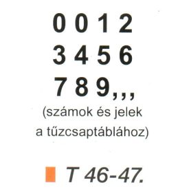 Tüzcsap számok ívben (2,6 cm) t 46